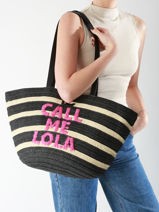 Schoudertas Panier Stro Lola casademunt Zwart panier 92-vue-porte